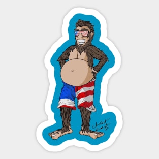 Patriotic Bigfoot Sticker